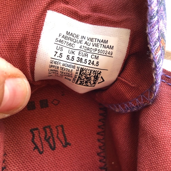 Converse Chuck Tylor MISSONI Purple Sparkling High-Top Sneakers Women’s Size 7.5 - Picture 7 of 16